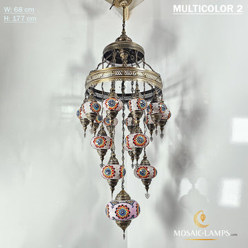17 Globe Pasha Turkish Mosaic Big Chandelier, Living Room Chandelier, Moroccan Hall Chandelier, Handmade Lighting, Cafe, Restaurant Lights