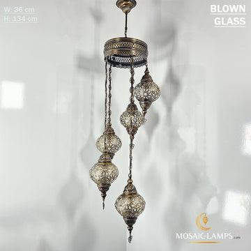 5 Globe Osmanische Spiral-Kronleuchter, lasergeblasene Globe-Lampe, marokkanische Pendelleuchten, türkischer Kronleuchter, Restaurant, Wohnzimmerbeleuchtung