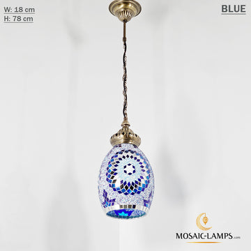 Multicolour Retro Turkish Mosaic Pendant Lamps, Turkish Mosaic Single Chain Kitchen Island Lights, Cafe, Dining Room, Restaurant, Hotel Tiffany Lamp