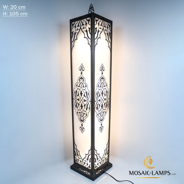 105 cm Rectangle Ottoman Corner Lamp, Authentic Moroccan Floor Lamp, Cafe, Restaurant, Living Room, Office Bedside Lights