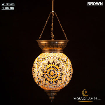30 cm Three Chains Turkish Mosaic Pendant Lamp, Moroccan Handmade Ceiling Lamps, Colorful Lights Restaurant, Bedroom, Living Room