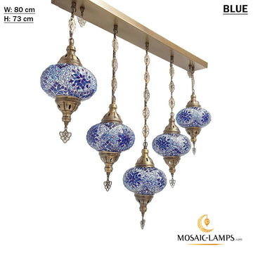 5 Globe Bar Turkish Kitchen Island Chandelier, Colourful Mosaic Ottoman Dining Table Light Lamp, Restaurant Bar Lamps, Cafe Lamp, Hotel Lamp