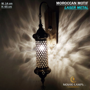 Bathroom Moroccan Motif Ceiling Sconces, Blown Glass Wall Lights, Laser Metal Clear Glass Wall Sconces, Bathroom, Bedroom Wall Lamp, Living Room Wall Lamp