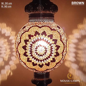 W: 30 cm, Big Ball Handmade Mosaic Pendant Lamp, Turkish, Moroccan Mosaic Lights