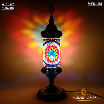 4 Different Sizes, Candlestick Handmade Turkish Mosaic Table Lamp, Pipe Floor Lamp, Living Room Bedside Lights