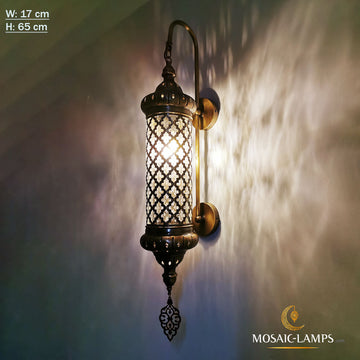 Ottoman Large Blown Glass Laser Wall Lamp, Turkish Bathroom Wall Sconce, Splash and Steam Resistant Wall Lights, Bedroom Wall Lamp, Living Room Lighting