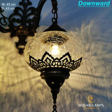 Double Turkish Wall Lamp, Moroccan Wall Lamp Clear Glass, Bathroom Wall Lamp, Bedroom Wall Lights, Restaurant, Living Room, Cafe, Bar Lights