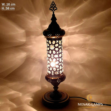 Laser Blown Globe Bedside Floor Lightings, Edge Lamp, Corner Lighting, Clear Globe Single Floor Lamps, Ottoman, Moroccan, Turkish Lighting