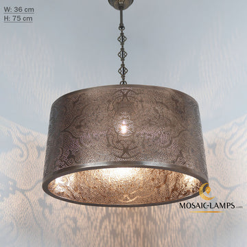 Moroccan Metal Design Large Pendant Lights, Handmade Perforated Metal Hanging Lamps, Traditional Living Room Lights, Cafe, Restaurant Authentic Ceiling