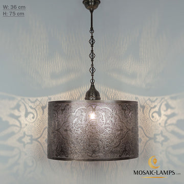 Moroccan Metal Design Large Pendant Lights, Handmade Perforated Metal Hanging Lamps, Traditional Living Room Lights, Cafe, Restaurant Authentic Ceiling
