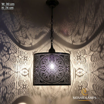 Moroccan Metal Design Medium Pendant Lights, Handmade Perforated Metal Hanging Lamps, Traditional Living Room Lights, Cafe, Restaurant Authentic Ceiling