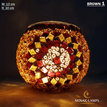 Brown Mars, Turkish Mosaic Candle Holders, Moroccan Candle Holders, Votive Candle, Tiffany Decor Handmade Candle Holder, Table Decor, Yoga Candle