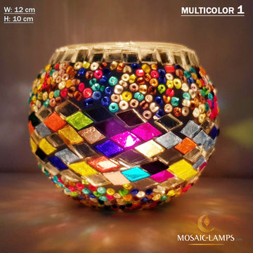Anillos de carnaval multicolores, portavelas de mosaico turco, portavelas marroquíes, vela votiva, portavelas hecho a mano de decoración Tiffany, decoración de mesa, vela de yoga