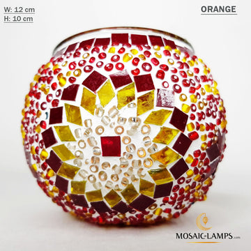 Orange Sun, Turkish Mosaic Candle Holders, Moroccan Candle Holders, Votive Candle, Tiffany Decor Handmade Candle Holder, Table Decor, Yoga Candle