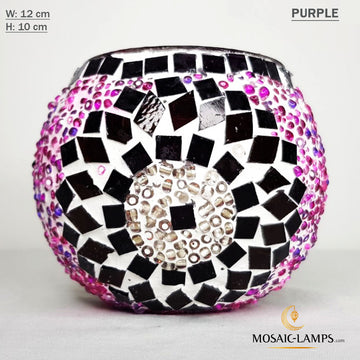 Purple Violet, Turkish Mosaic Candle Holders, Moroccan Candle Holders, Votive Candle, Tiffany Decor Handmade Candle Holder, Table Decor, Yoga Candle