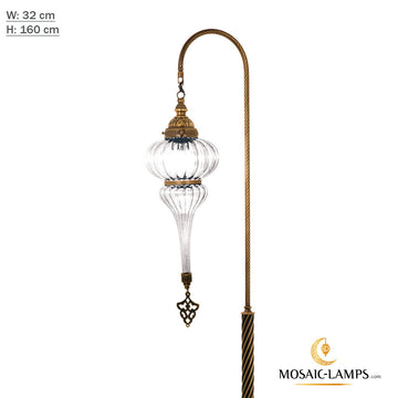Single Ottoman Floor Lamp, Clear Pyrex Glass Big Leg Corner Lamp, Moroccan Bedside Floor Lights, Living Room Floor Lamp, Bedroom Floor Light