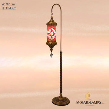 Straight Pipe Cylinder Turkish Mosaic Floor Lamp, Single Globe Bedside Big Lighting, Moroccan Floor Lamp, Bedroom Floor Lamp, Living Room Floor Lamp