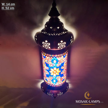 Turkish Mosaic Wall Sconce, Moroccan Wall Half Lamp, Handmade Bedroom Living Room Wall Lights