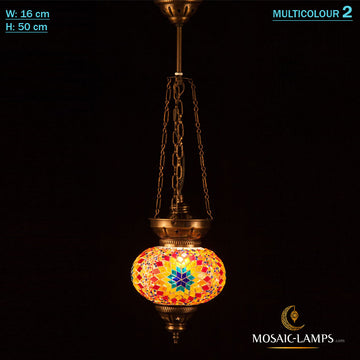 3 Chains Large Turkish Mosaic Hanging Lights, Moroccan Handmade Ceiling Lamps, Colorful Lights Restaurant, Bedroom, Living Room