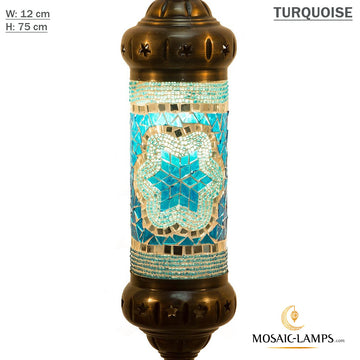 Turkish Mosaic Pipe Hanging Lamp, Single Chain Pendant Lamp, Cylinder Lamp for Kitchen, Dining Room, Bedroom, Restaurant, Bar, Hotel