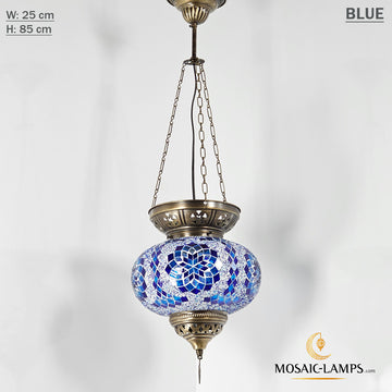 3 Chains X Large Turkish Mosaic Hanging Lights, Moroccan Handmade Ceiling Lamps, Colorful Lights Restaurant, Bedroom, Living Room