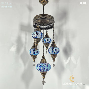 5 Mixed Globe Chandelier, Medium Ball Turkish Mosaic Chandelier Sets, Five Globe Moroccan Hanging Mosaic Light, Restaturant Light, Cafe Lamp