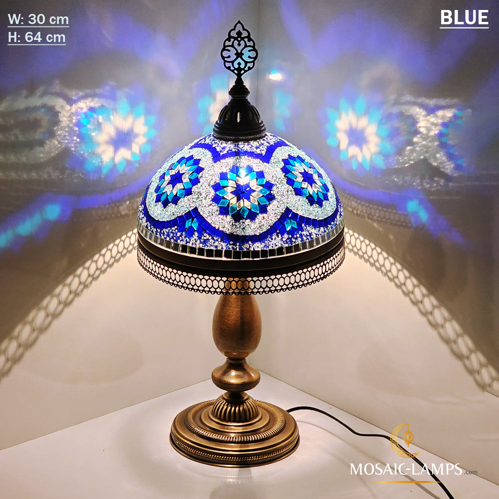 Antique Tiffany Style Mosaic Glass Desk Lamps, Moroccan Table Lamp, Be
