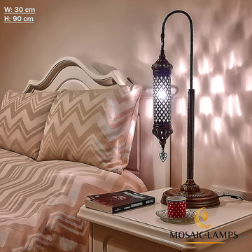 Cylinder Blown Glass Desk Lamp, Floor Standing Corner Lamp, Laser Metal Blown Glass Floor Lamp, Bedroom Lighting, Living Room Bedside Lights