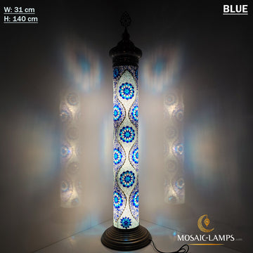 W 15cm Cylinder Mosaic Floor Lamp, Turkish, Moroccan Authentic, Restaurant Corner Lamps, Entrance Door Lamp, Magnificent Cylinder Floor Lamp