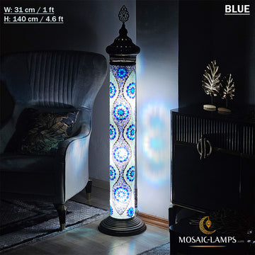 100 cm Zylindermosaik-Stehlampe, türkische, marokkanische authentische Café-, Bar-, Restaurant-Ecklampen, Eingangstürlampe