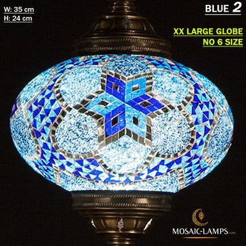 XX Large Size Spare Globe for Your Turkish Mosaic Lamps, Turkish Table Lamp Globe, Wall Lamp Globe, Ceiling Lamp Globe, Turkish Mosaic No 6 Reserve Globe