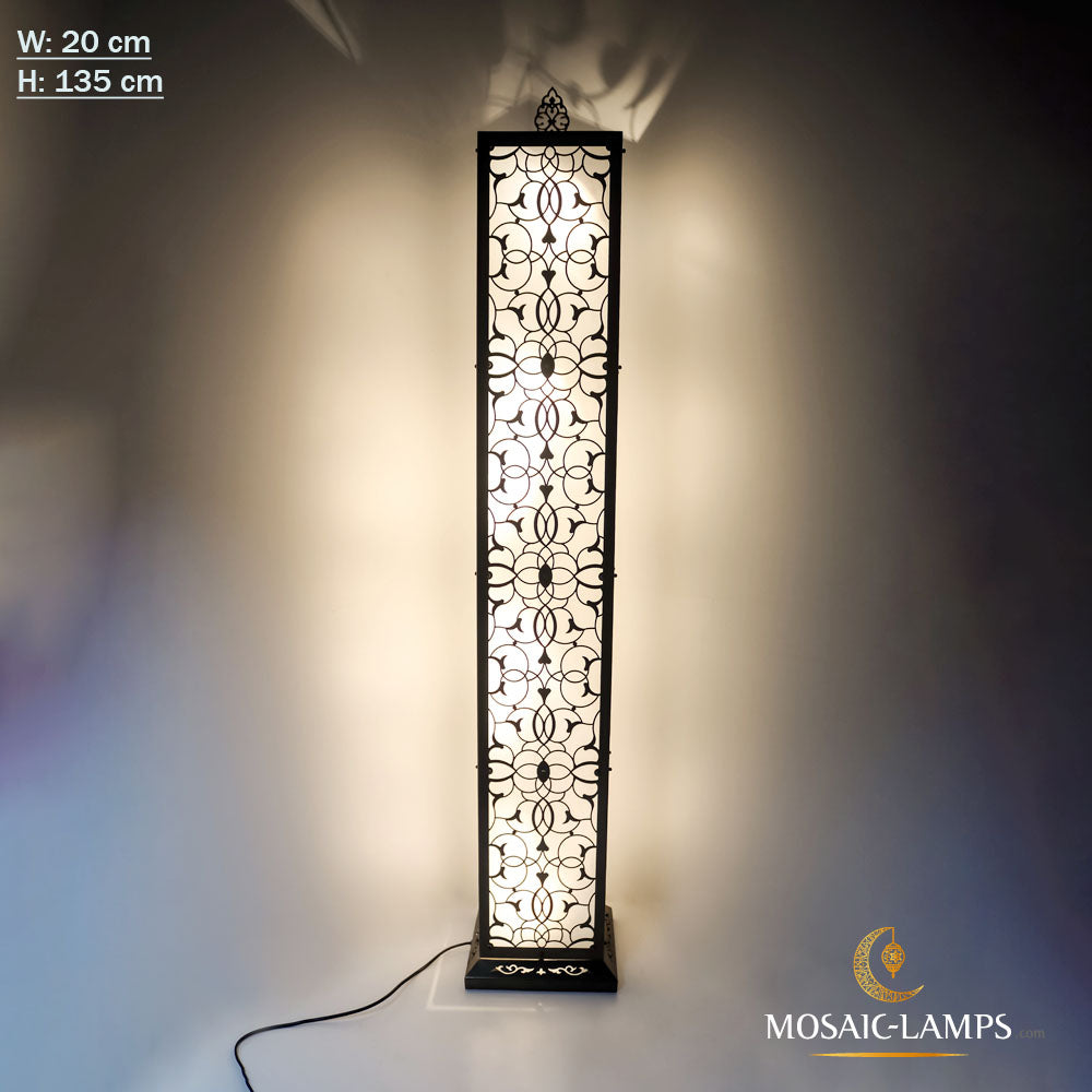 Lámpara de esquina otomana rectangular de 135 cm, auténtica lámpara de pie marroquí, cafetería, restaurante, sala de estar, luces de noche de oficina