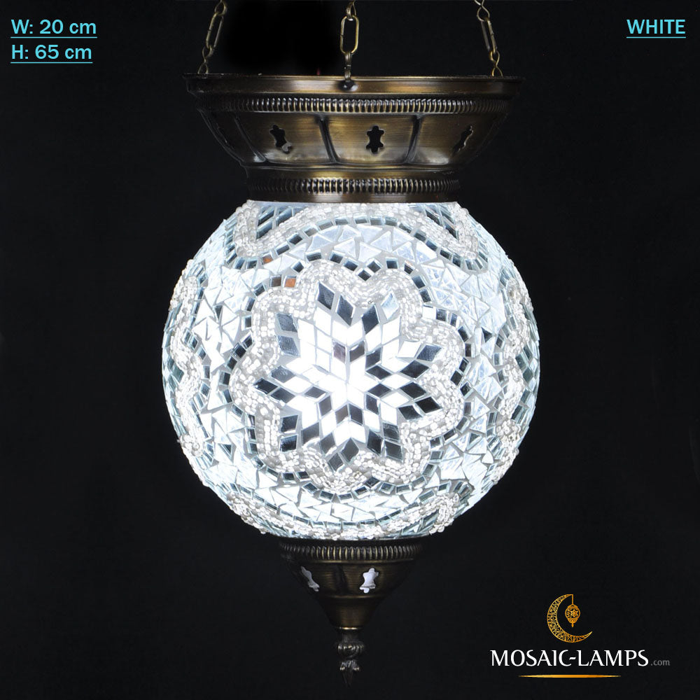 20 cm Three Chains Turkish Mosaic Pendant Lamp Moroccan Handmade Ceil