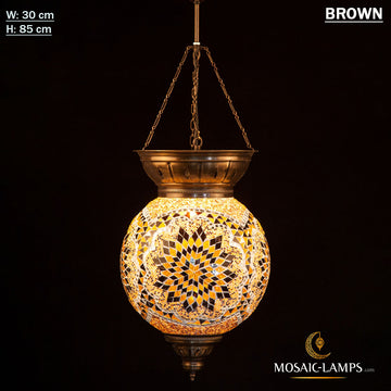 Lámpara colgante de mosaico turco de tres cadenas de 30 cm, lámparas de techo hechas a mano marroquíes, restaurante de luces coloridas, dormitorio, sala de estar