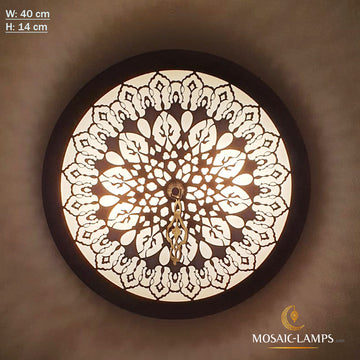 Apliques de techo de tambor con motivos selyúcidas de 40 cm, luces de techo turcas tradicionales, lámparas de salón marroquíes, apliques de techo de restaurante, apliques de dormitorio