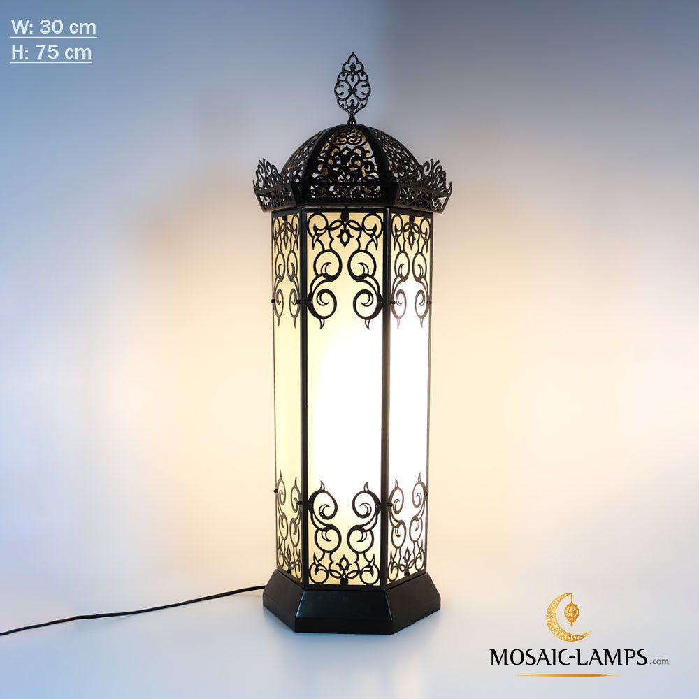 75 cm sechseckige osmanische Ecklampe, authentische marokkanische Stehlampe, Café, Restaurant, Wohnzimmer, Nachttischlampen im Büro, Gitterbeleuchtung