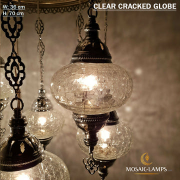8 lámparas de araña de sultán otomano de bola transparente, luces marroquíes hechas a mano, sala de estar, dormitorio, salón, cafetería, restaurante, lámpara de cocina y comedor