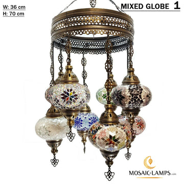 8 mittelgroße türkische Sultan-Kronleuchter-Mosaikkugeln, handgefertigte marokkanische Lichter, Wohnzimmer, Schlafzimmer, Flur, Café, Restaurant, Küche und Esszimmer