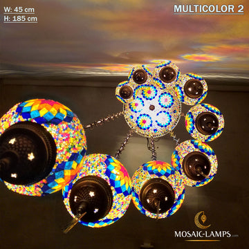 9+1 Kreis-Spiralkugel-Kronleuchter-Sets, türkisches Mosaik, handgefertigte Wohnzimmerleuchten, Hauseingangs-Pendelbeleuchtung, marokkanische Hängelampen