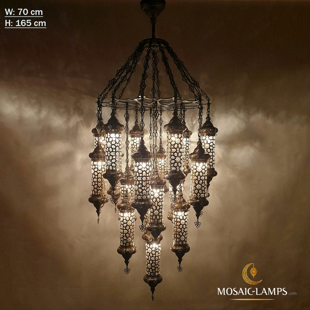 17 Candelabro otomano grande de globo soplado, metal cortado con láser y candelabro marroquí hecho a mano soplado en una jaula de metal, luces de la sala de estar