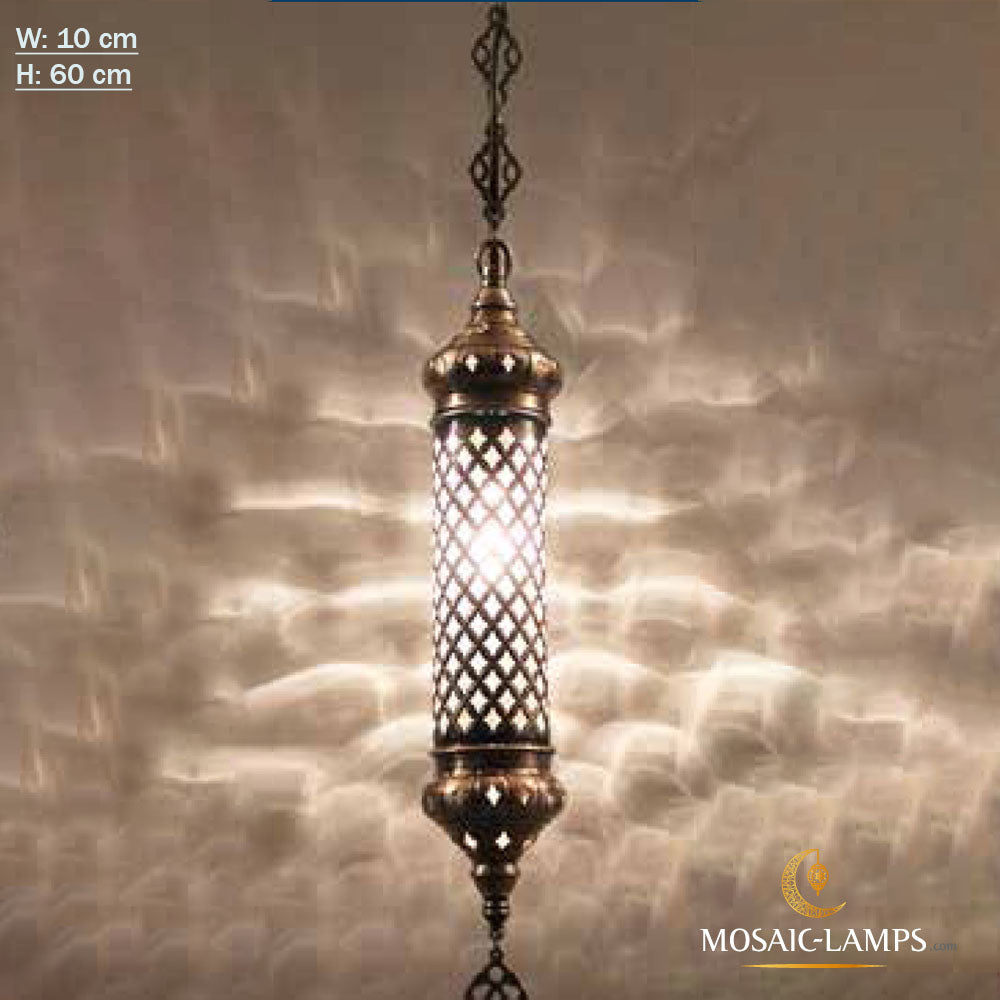6 Different Sizes, Blown Glass Moroccan Motif Pendant Ceiling Lamps, Single Chain Blown Pipe Hanging Lights, Bathroom, Living Room, Bedroom, Hall Lightings