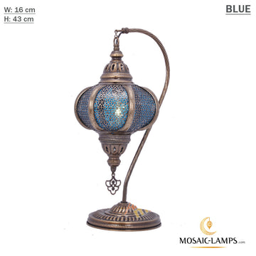 Syrische Schwanenhals-Tischlampe, Schwanenhals-Schreibtischlampe aus perforiertem Metall, authentische marokkanische Schwanenhals-Tischleuchten, Restaurantleuchten, Römisches Reich, byzantinische Leuchten