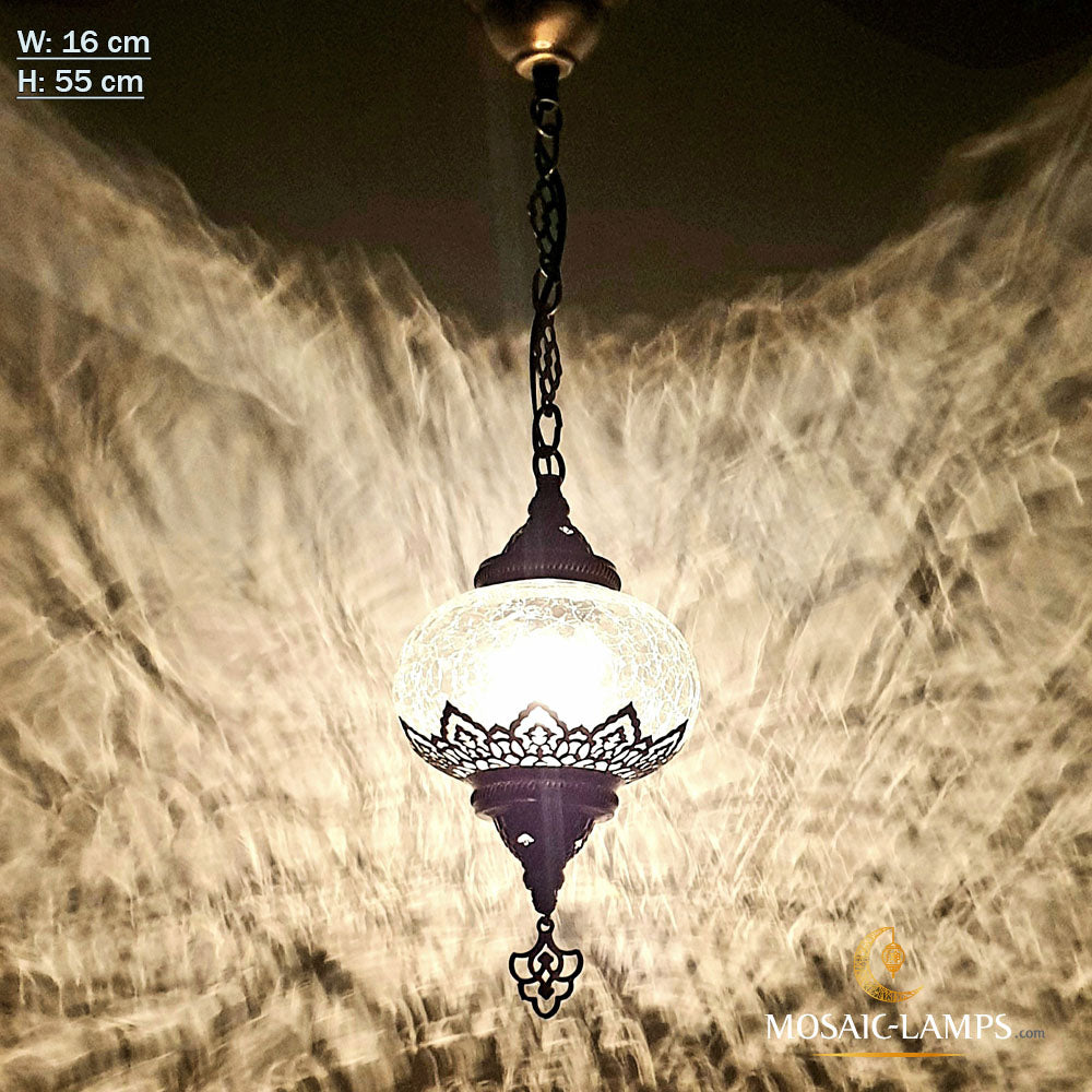 Gran crujido, lámpara colgante de vidrio transparente, otomana, iluminación de techo marroquí, lámparas colgantes turcas