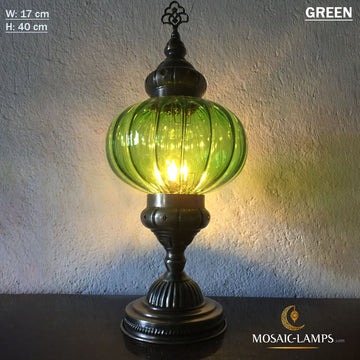 Optical Clear Globe Vintage Tischlampe, authentische türkische Tischlampe, Schreibtischlampen aus mundgeblasenem Glas, Schlafzimmer, Wohnzimmer, Restaurantbeleuchtung