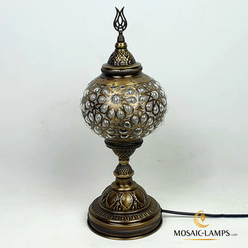 Luces de mesa regulares de globo soplado con láser, lámparas de escritorio, lámparas de escritorio otomanas, luces de mesa marroquíes, dormitorio, sala de estar, oficina, lámparas de escritorio de café