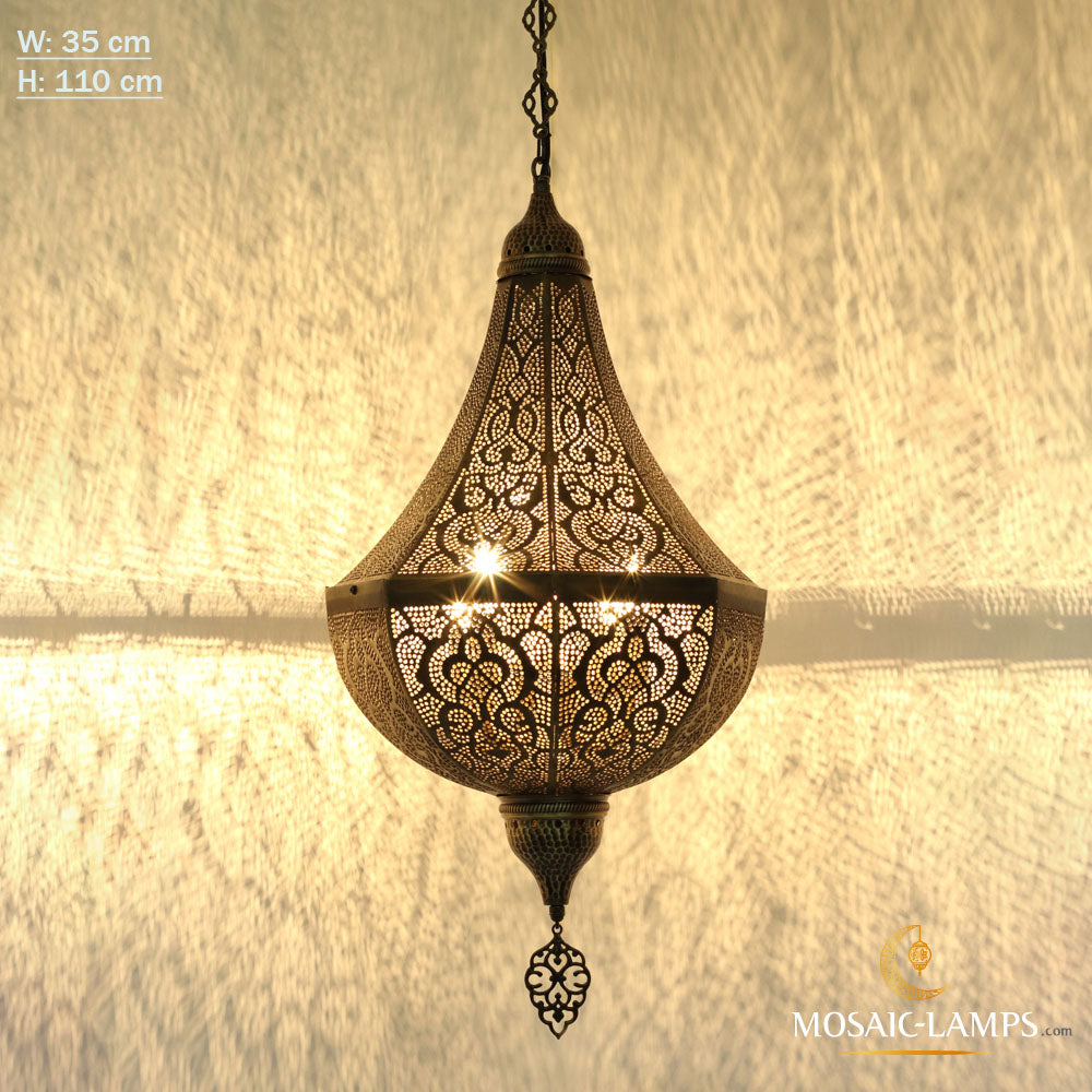 Luces colgantes marroquíes X grandes, lámparas colgantes de metal perforado hechas a mano, luces tradicionales de la sala de estar, cafetería, techo auténtico del restaurante