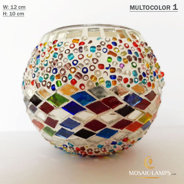 Multicolor Carnaval Rings, Turkish Mosaic Candle Holders, Moroccan Candle Holders, Votive Candle, Tiffany Decor Handmade Candle Holder, Table Decor, Yoga Candle