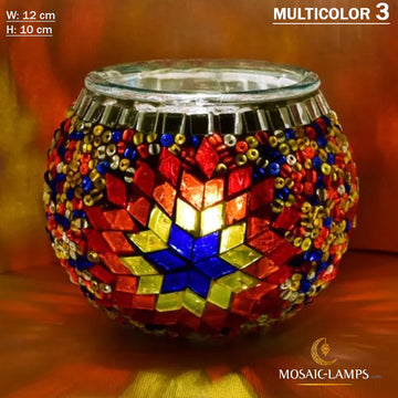Mehrfarbige Sonne, türkische Mosaik-Kerzenhalter, marokkanische Kerzenhalter, Votivkerze, handgefertigte Tiffany-Dekor-Kerzenhalter, Tischdekoration, Yoga-Kerze