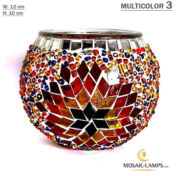 Sol multicolor, portavelas de mosaico turco, portavelas marroquíes, vela votiva, portavelas hecho a mano de decoración Tiffany, decoración de mesa, vela de yoga