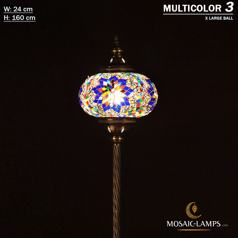 Single X Large Globe Turkish Mosaic Floor Lamp, Laser Metal Big Leg Corner  Lamp, Ball Type Living Room Lights, Handmade Bedside Lighting -   Australia